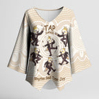 Tap Dance Australia Personalised Kimono Sleeve Blouse Yellow-crested Cockatoo Indigenous Art