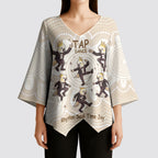 Tap Dance Australia Personalised Kimono Sleeve Blouse Yellow-crested Cockatoo Indigenous Art