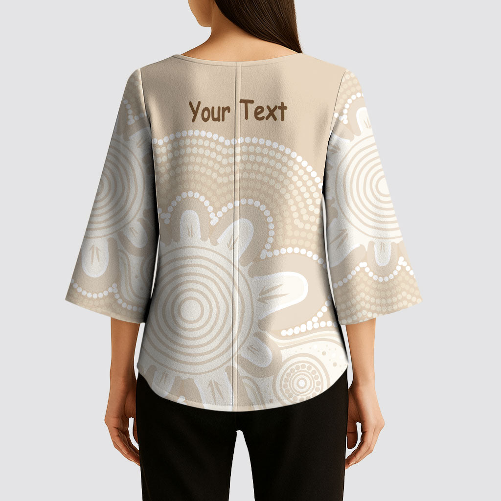 Tap Dance Australia Personalised Kimono Sleeve Blouse Yellow-crested Cockatoo Indigenous Art