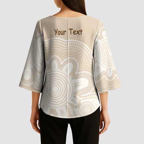 Tap Dance Australia Personalised Kimono Sleeve Blouse Yellow-crested Cockatoo Indigenous Art