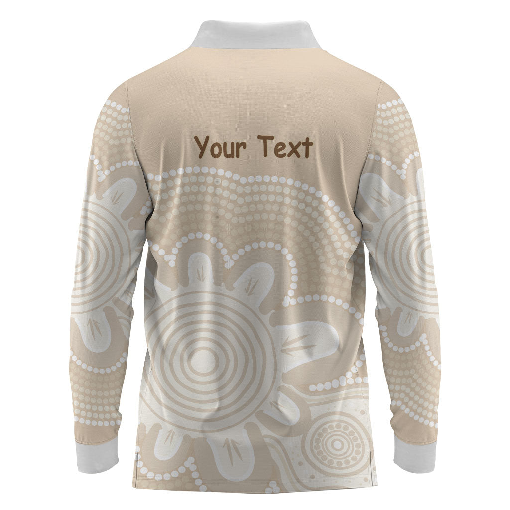 Tap Dance Australia Personalised Long Sleeve Polo Shirt Yellow-crested Cockatoo Indigenous Art