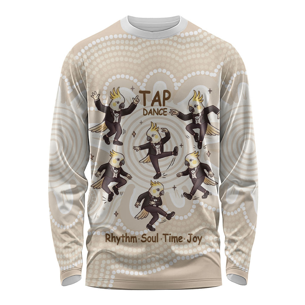 Tap Dance Australia Personalised Long Sleeve Shirt Yellow-crested Cockatoo Indigenous Art