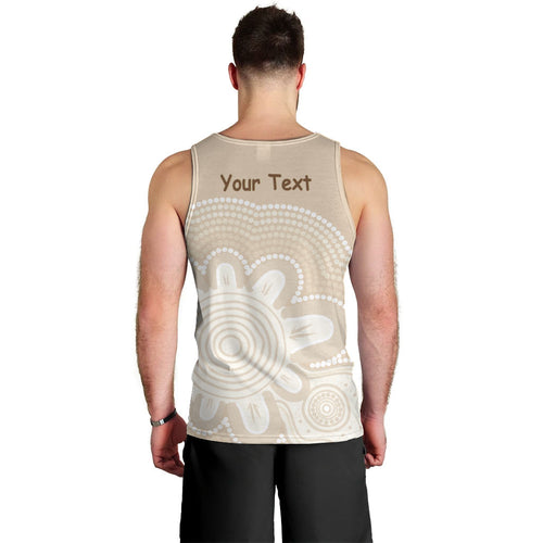 Tap Dance Australia Personalised Men Tank Top Yellow-crested Cockatoo Indigenous Art