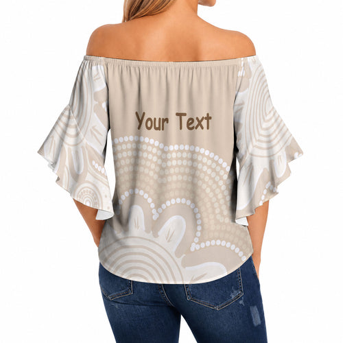 Tap Dance Australia Personalised Off Shoulder Wrap Waist Top Yellow-crested Cockatoo Indigenous Art