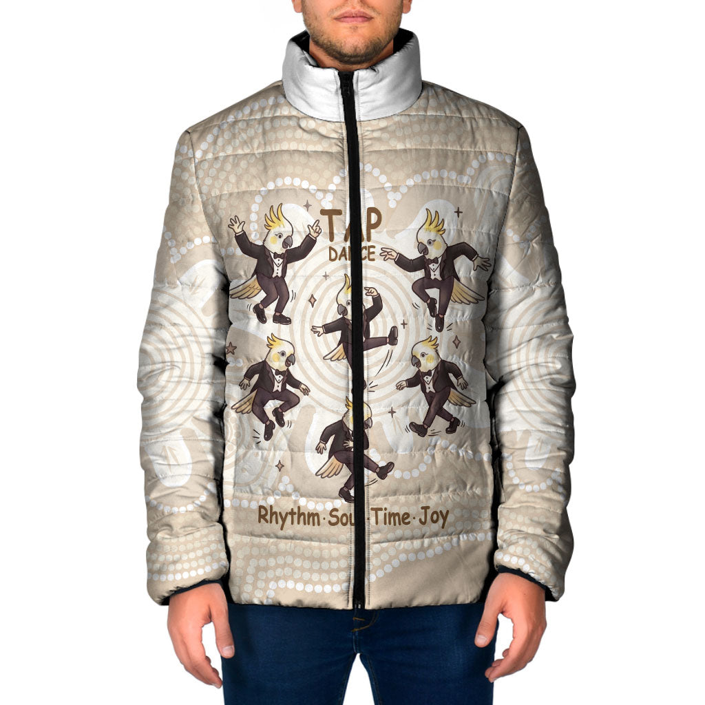 Tap Dance Australia Personalised Padded Jacket Yellow-crested Cockatoo Indigenous Art