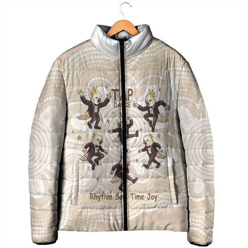 Tap Dance Australia Personalised Padded Jacket Yellow-crested Cockatoo Indigenous Art