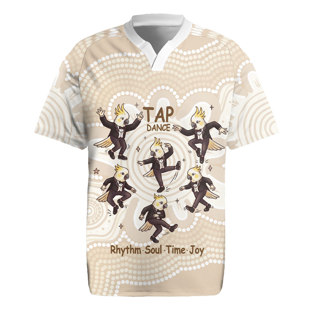Tap Dance Australia Personalised Rugby Jersey Yellow-crested Cockatoo Indigenous Art