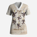 Tap Dance Australia Personalised Scrub Top Yellow-crested Cockatoo Indigenous Art