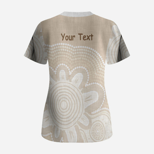Tap Dance Australia Personalised Scrub Top Yellow-crested Cockatoo Indigenous Art