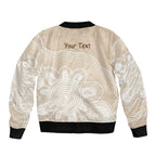 Tap Dance Australia Personalised Sleeve Zip Bomber Jacket Yellow-crested Cockatoo Indigenous Art