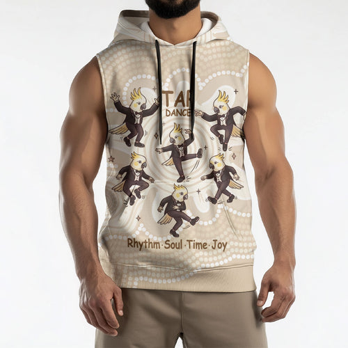Tap Dance Australia Personalised Sleeveless Hoodie Yellow-crested Cockatoo Indigenous Art