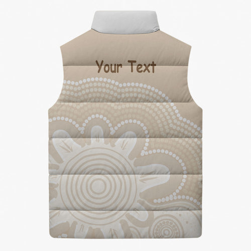 Tap Dance Australia Personalised Sleeveless Puffer Jacket Yellow-crested Cockatoo Indigenous Art