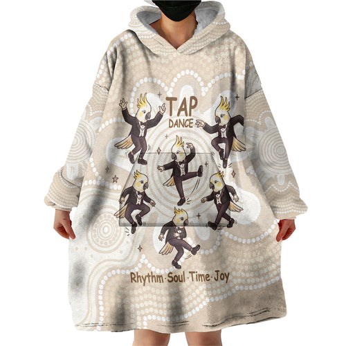 Tap Dance Australia Personalised Wearable Blanket Hoodie Yellow-crested Cockatoo Indigenous Art