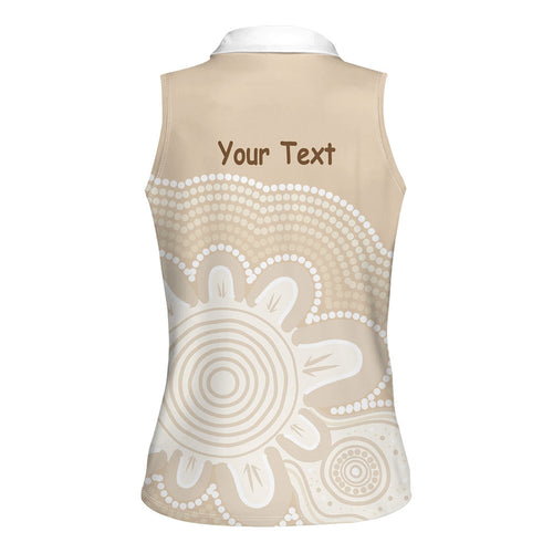 Tap Dance Australia Personalised Women Sleeveless Polo Shirt Yellow-crested Cockatoo Indigenous Art