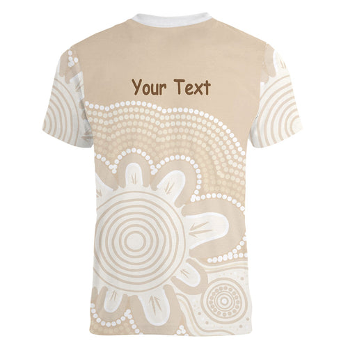 Tap Dance Australia Personalised Women V-Neck T-Shirt Yellow-crested Cockatoo Indigenous Art