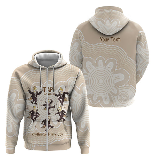 Tap Dance Australia Personalised Zip Hoodie Yellow-crested Cockatoo Indigenous Art