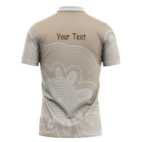 Tap Dance Australia Personalised Zipper Polo Shirt Yellow-crested Cockatoo Indigenous Art