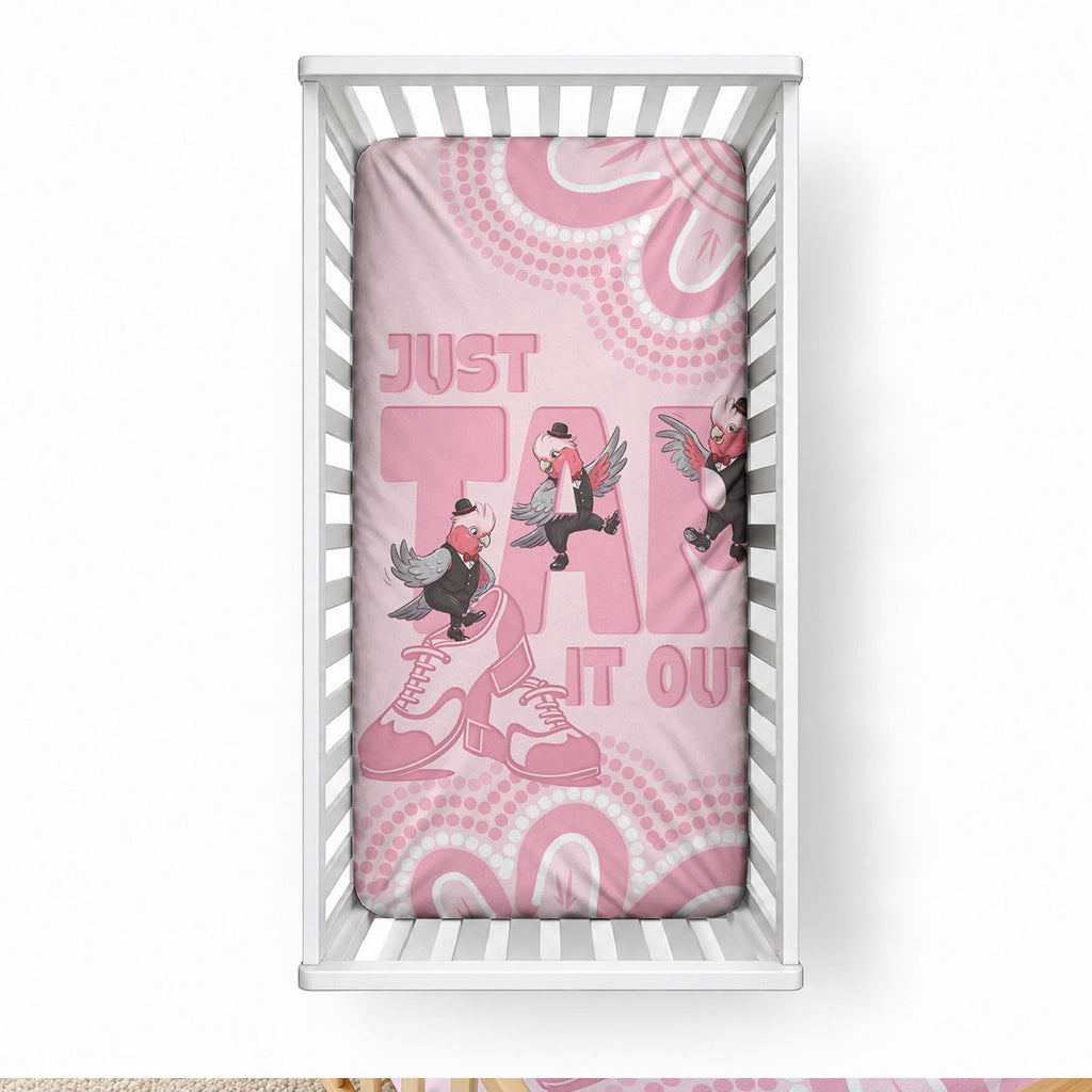 Tap Dance Australia Baby Bed Cover Pink Galah Just Tap It Out