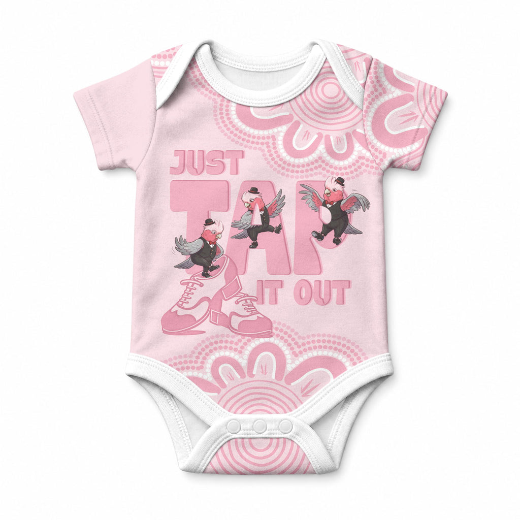 Tap Dance Australia Baby Onesie Pink Galah Just Tap It Out
