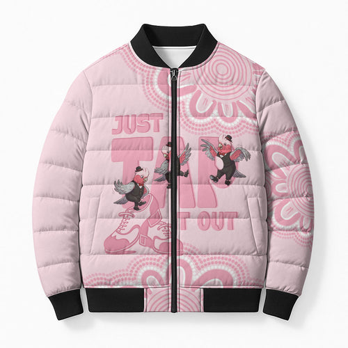 Tap Dance Australia Bomber Puffer Jacket Pink Galah Just Tap It Out