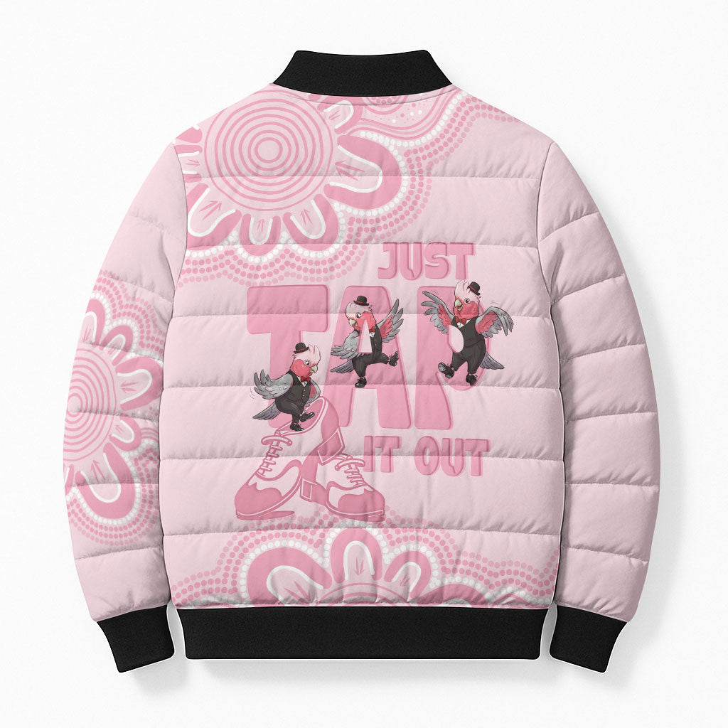 Tap Dance Australia Bomber Puffer Jacket Pink Galah Just Tap It Out