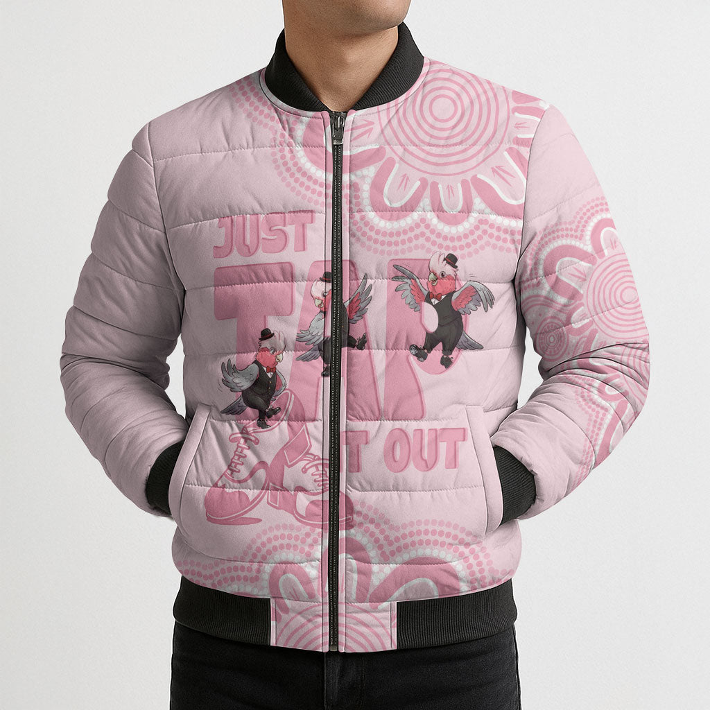 Tap Dance Australia Bomber Puffer Jacket Pink Galah Just Tap It Out