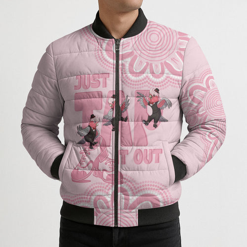 Tap Dance Australia Bomber Puffer Jacket Pink Galah Just Tap It Out