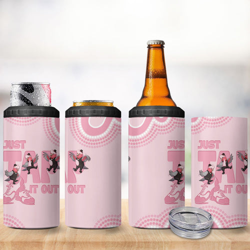 Tap Dance Australia 4 in 1 Can Cooler Tumbler Pink Galah Just Tap It Out