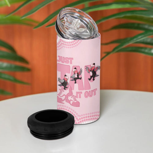 Tap Dance Australia 4 in 1 Can Cooler Tumbler Pink Galah Just Tap It Out