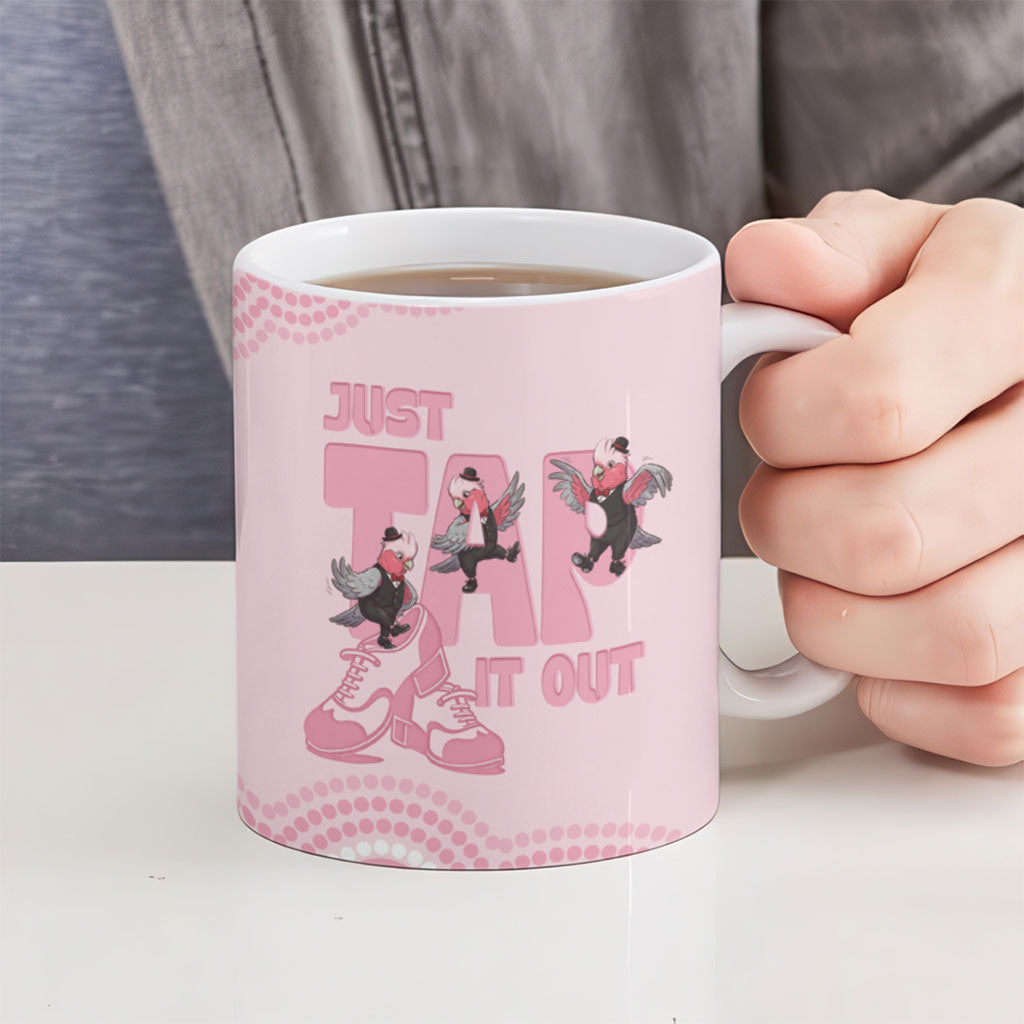 Tap Dance Australia Ceramic Mug Pink Galah Just Tap It Out