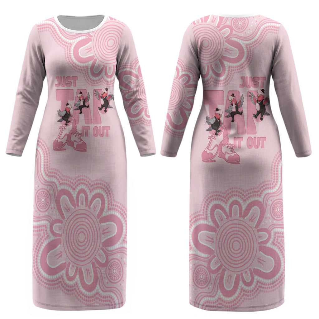 Tap Dance Australia Couples Matching Long Sleeve Bodycon Dress and Hawaiian Shirt Pink Galah Just Tap It Out