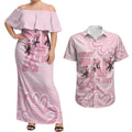 Tap Dance Australia Couples Matching Off Shoulder Maxi Dress and Hawaiian Shirt Pink Galah Just Tap It Out