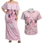 Tap Dance Australia Couples Matching Off Shoulder Maxi Dress and Hawaiian Shirt Pink Galah Just Tap It Out
