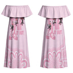 Tap Dance Australia Couples Matching Off Shoulder Maxi Dress and Hawaiian Shirt Pink Galah Just Tap It Out