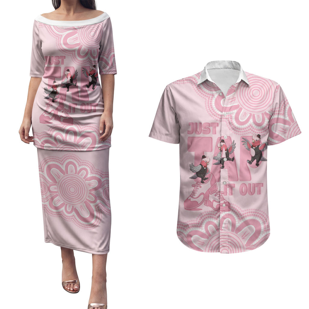 Tap Dance Australia Couples Matching Puletasi and Hawaiian Shirt Pink Galah Just Tap It Out