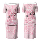 Tap Dance Australia Couples Matching Puletasi and Hawaiian Shirt Pink Galah Just Tap It Out
