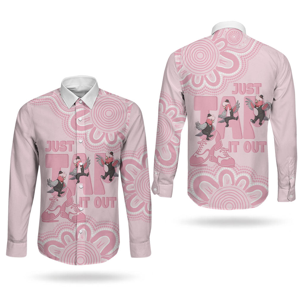 Tap Dance Australia Couples Matching Short Sleeve Bodycon Dress and Long Sleeve Button Shirt Pink Galah Just Tap It Out