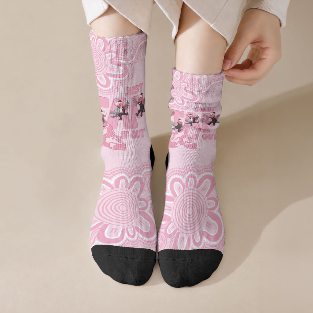 Tap Dance Australia Crew Socks Pink Galah Just Tap It Out