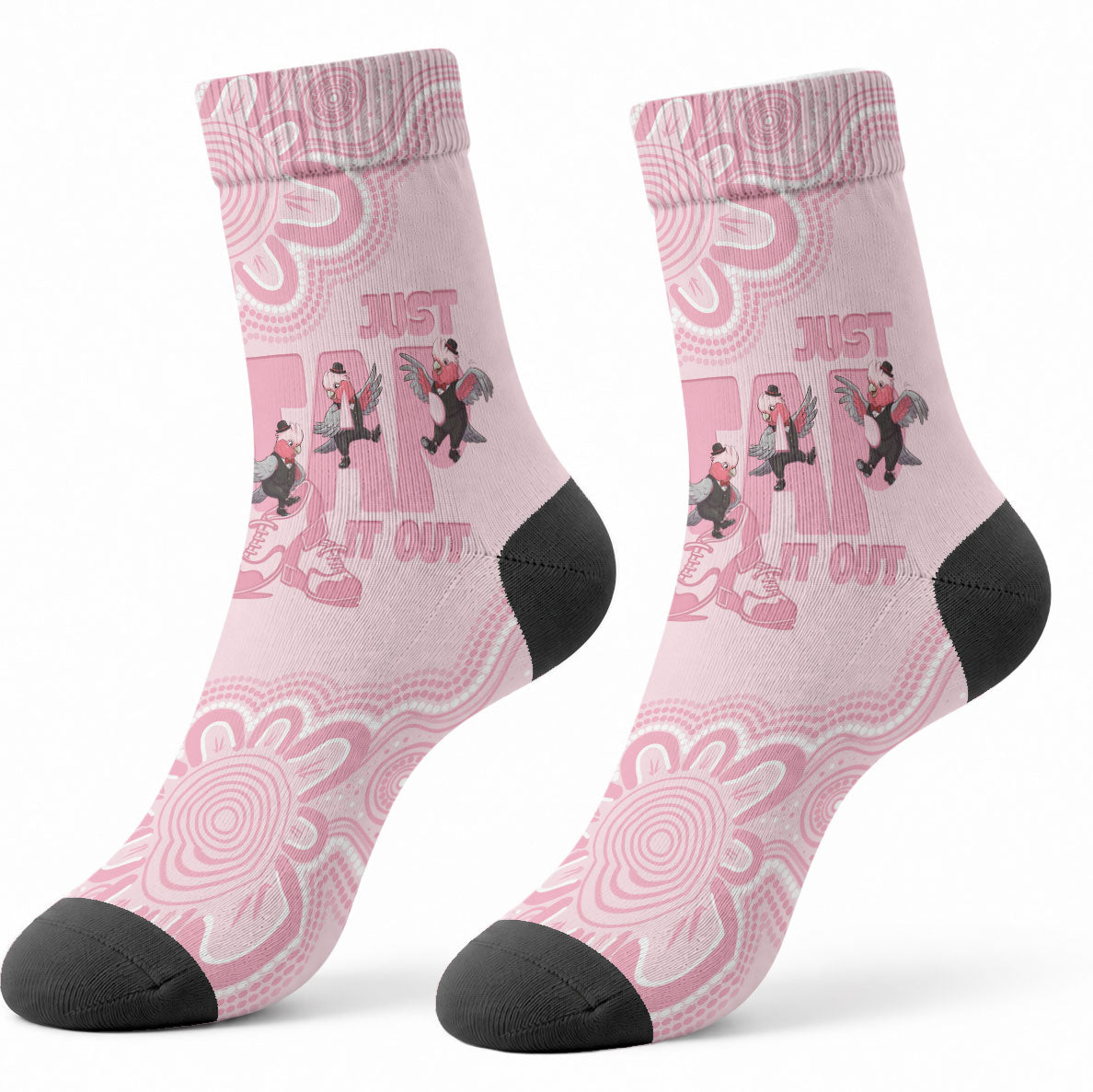 Tap Dance Australia Crew Socks Pink Galah Just Tap It Out