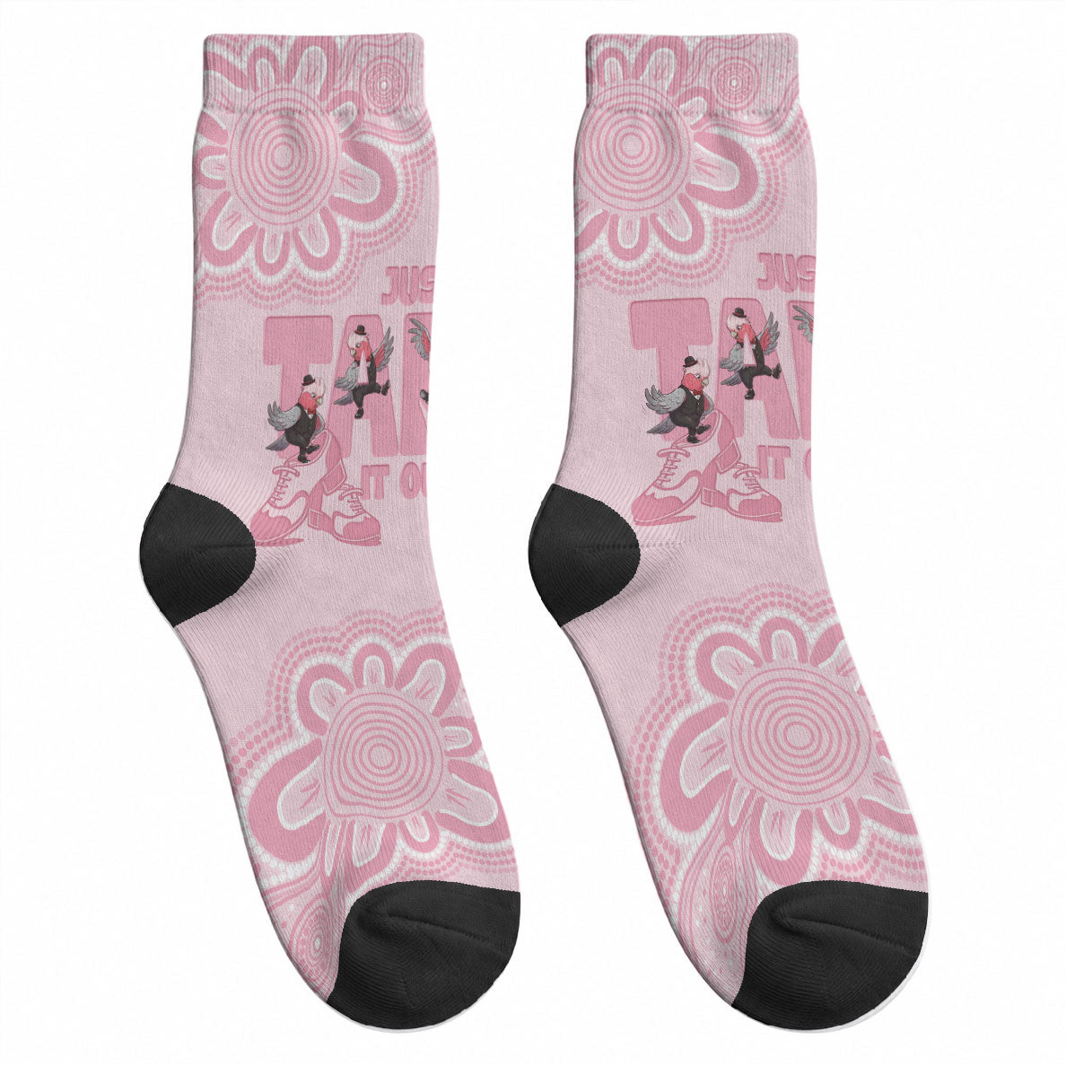 Tap Dance Australia Crew Socks Pink Galah Just Tap It Out