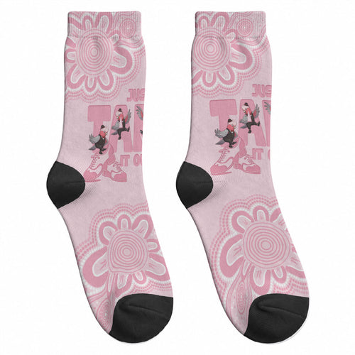 Tap Dance Australia Crew Socks Pink Galah Just Tap It Out