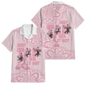 Tap Dance Australia Family Matching Off Shoulder Short Dress and Hawaiian Shirt Pink Galah Just Tap It Out