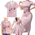 Tap Dance Australia Family Matching Short Sleeve Bodycon Dress and Hawaiian Shirt Pink Galah Just Tap It Out