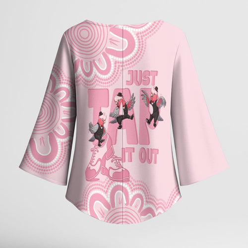 Tap Dance Australia Kimono Sleeve Blouse Pink Galah Just Tap It Out