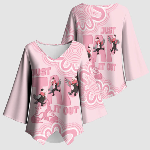 Tap Dance Australia Kimono Sleeve Blouse Pink Galah Just Tap It Out