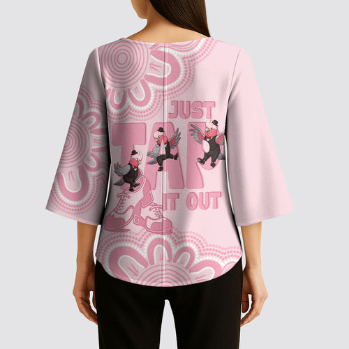 Tap Dance Australia Kimono Sleeve Blouse Pink Galah Just Tap It Out