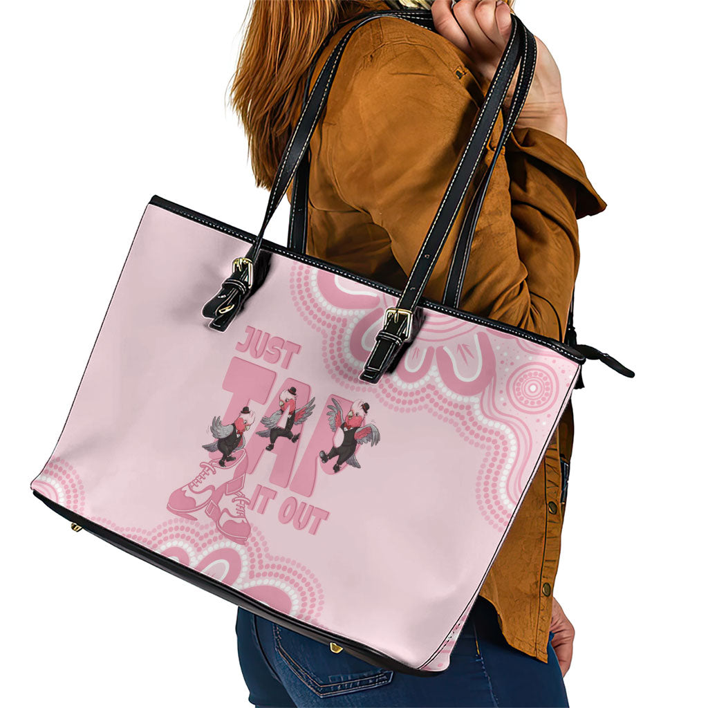 Tap Dance Australia Leather Tote Bag Pink Galah Just Tap It Out