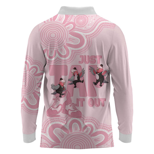 Tap Dance Australia Long Sleeve Polo Shirt Pink Galah Just Tap It Out