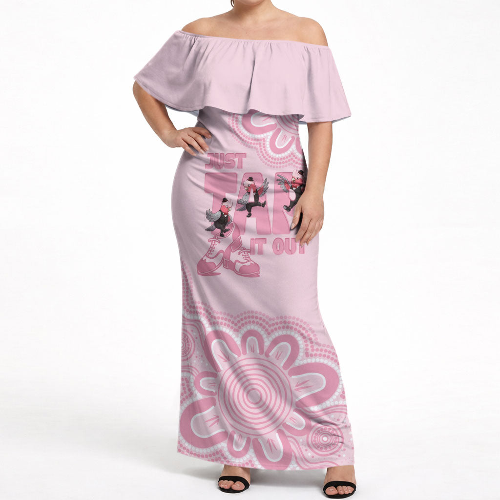 Tap Dance Australia Off Shoulder Maxi Dress Pink Galah Just Tap It Out