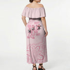 Tap Dance Australia Off Shoulder Maxi Dress Pink Galah Just Tap It Out
